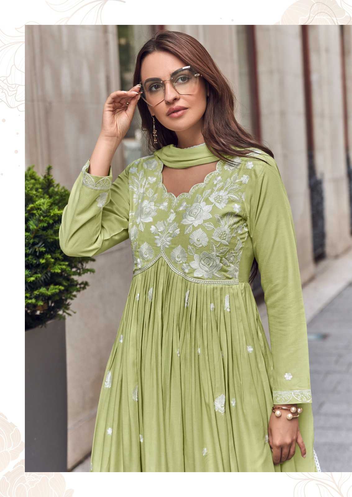 Rayon  Embroidery Anarkali Suit